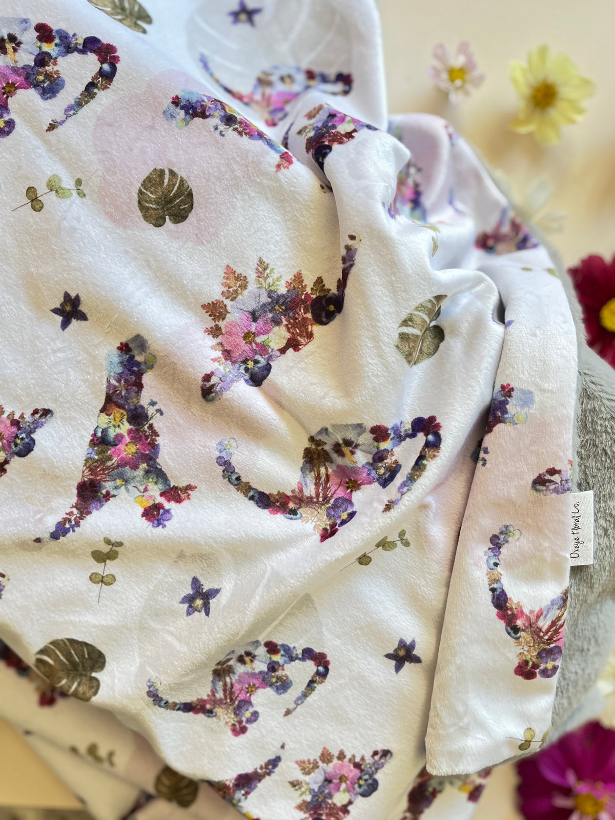 Dino Minky Baby Blanket