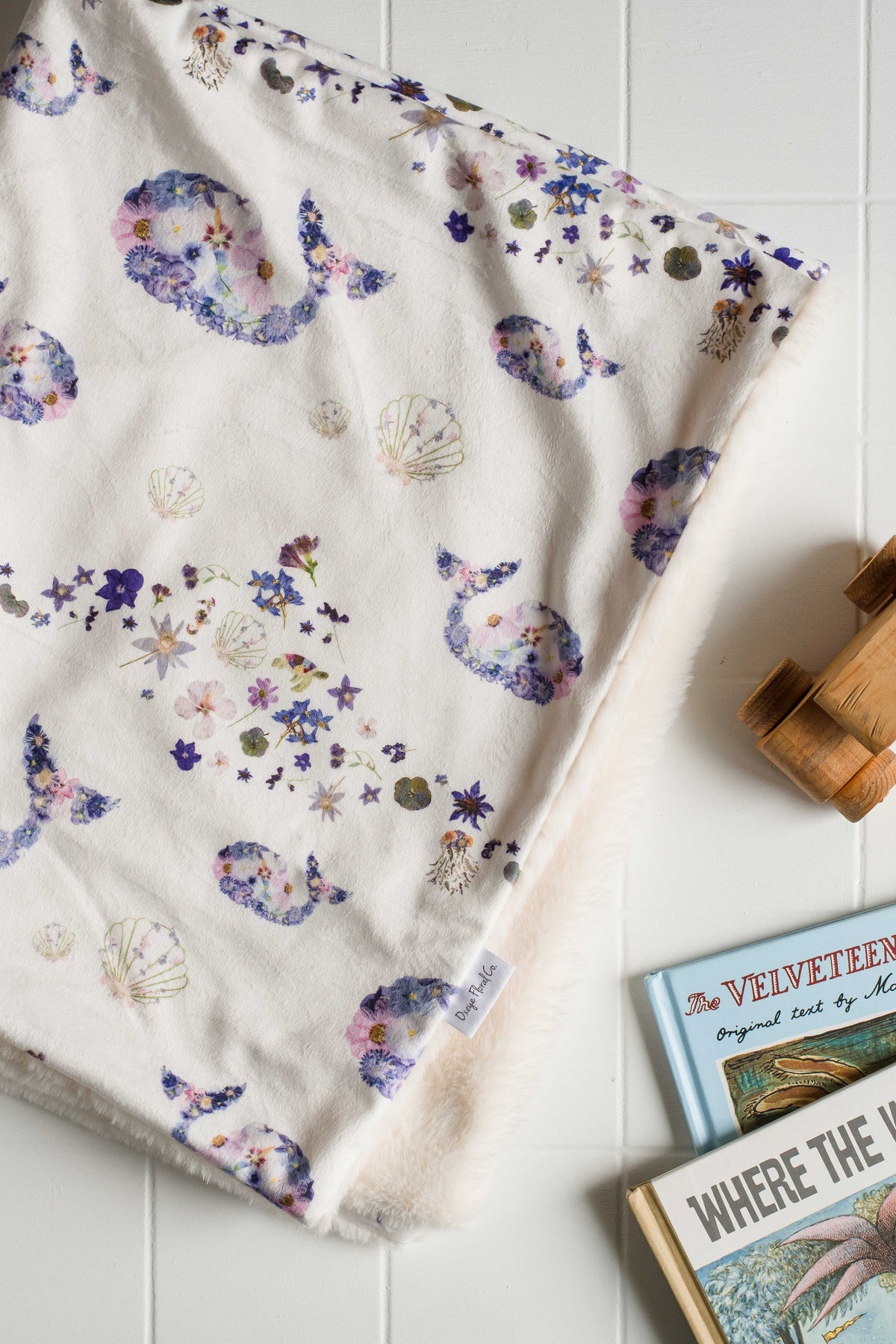 Waves & Whales Minky Baby Blanket