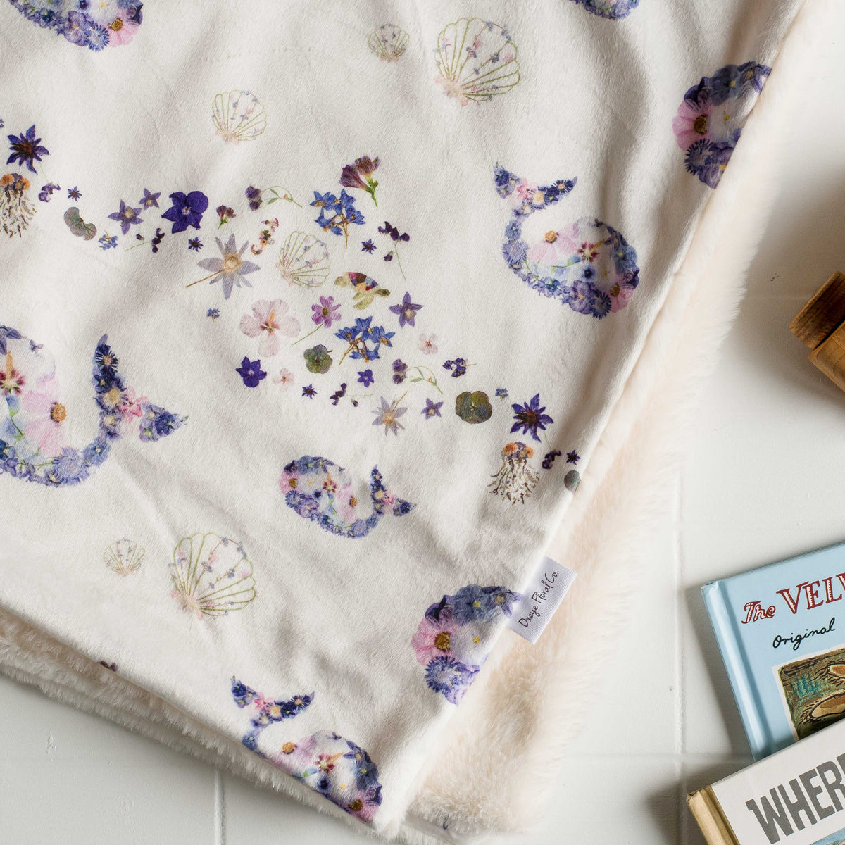 Waves & Whales Minky Baby Blanket