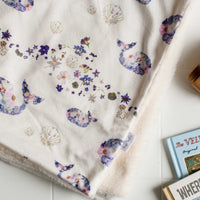 Waves & Whales Minky Baby Blanket