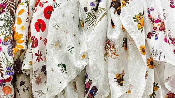 Floral muslin baby swaddles