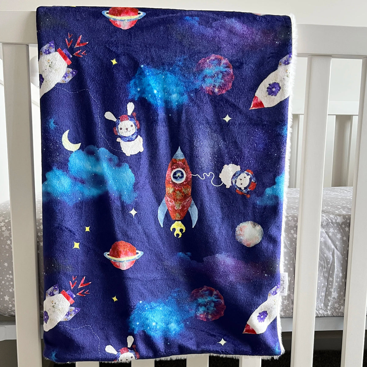 Cosmic Critters Minky Baby Blanket