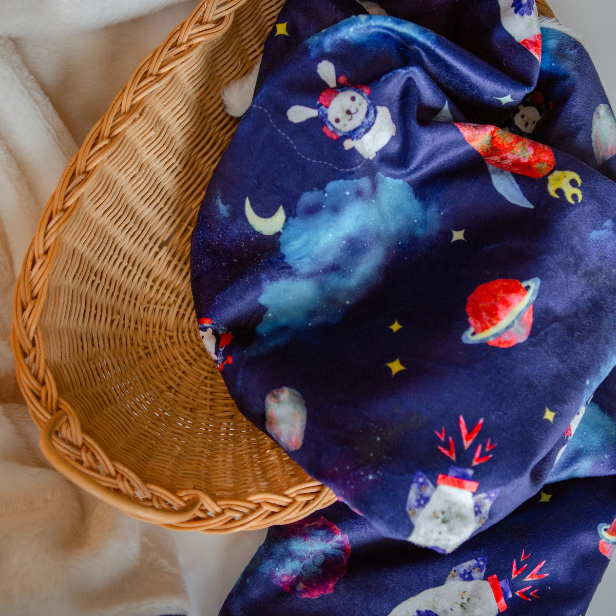 Cosmic space theme baby blanket