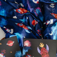 Space animals throw blanket