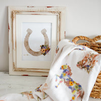 Pressed flower horseshoe