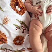 Baby blanket with pressed flower lions