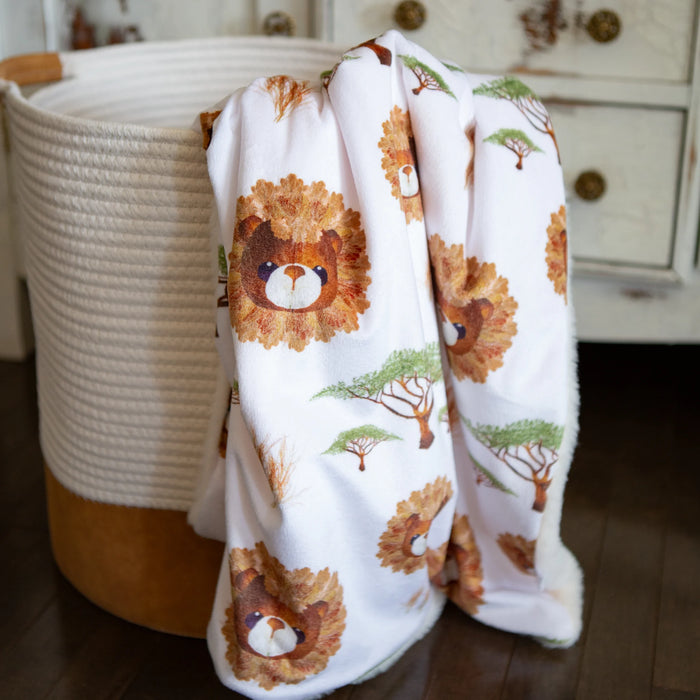 Safari Lions baby blanket by Oxeye Floral Co