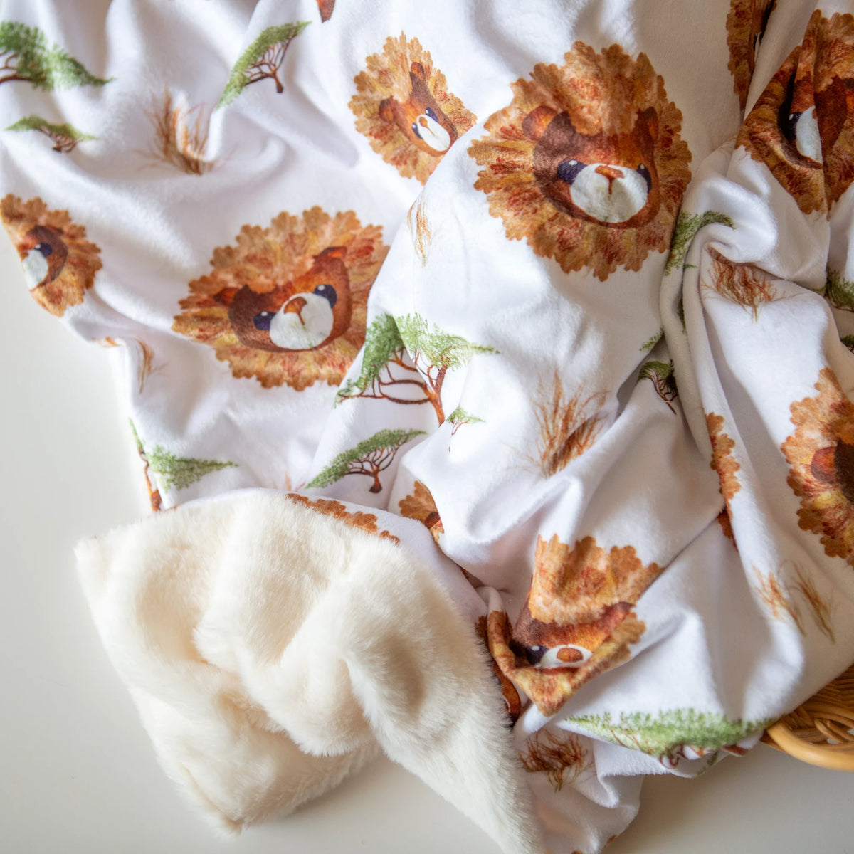 Cute lion minky baby blanket by Oxeye Floral Co