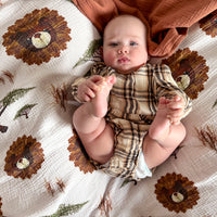 Safari Lion cotton baby blanket by Oxeye Floral Co