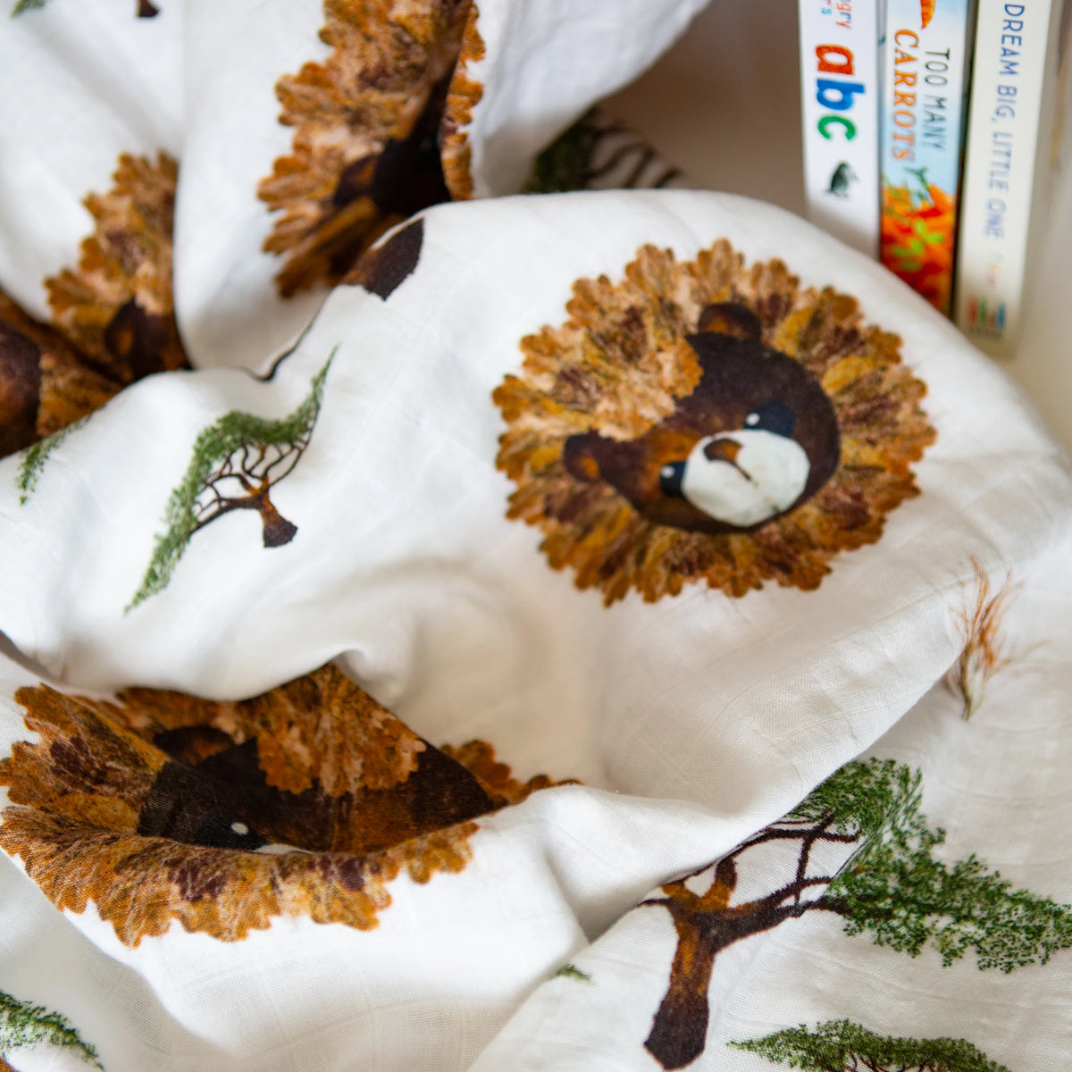 Adorable lion baby swaddle by Oxeye Floral Co