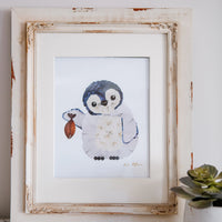 Floral Penguin Nursery Artwork by Oxeye Floral Co