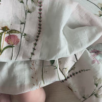 Pressed Flower baby swaddle with soft muslin fabric