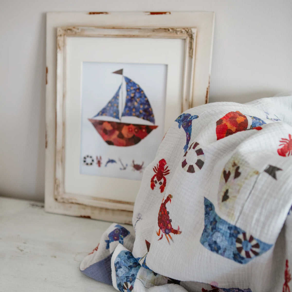 Sailboat Ocean Nursery Decor by Oxeye Floral Co