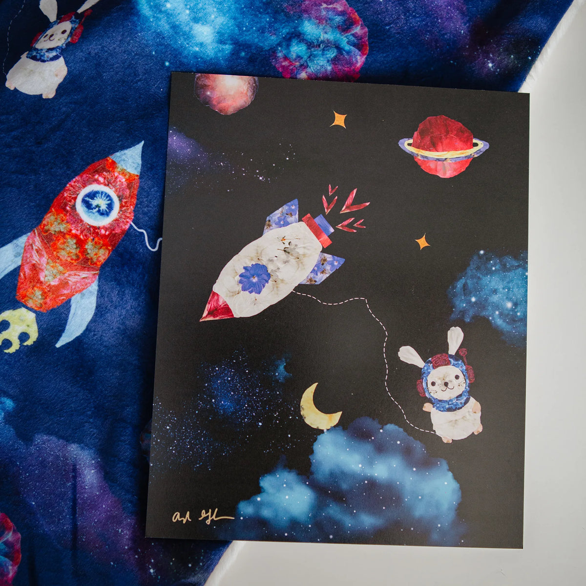 Pressed Flower Space Nurery Art