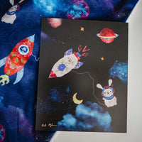 Pressed Flower Space Nurery Art