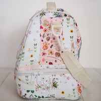 Patchwork pressed floral lunch bag design by Oxeye Floral Co