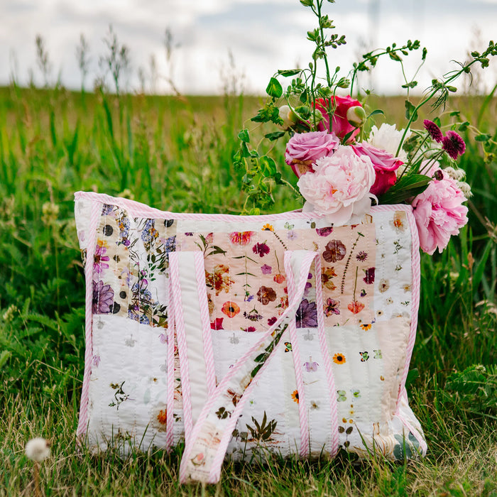 Verona Tote patchwork bag with flowers