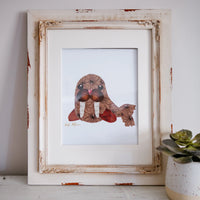 Pressed Flower Nursery Decor Walrus