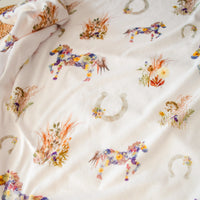 Oxeye Floral Co Wild Horses Throw Blanket