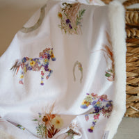 Pressed Flower western theme baby blanket