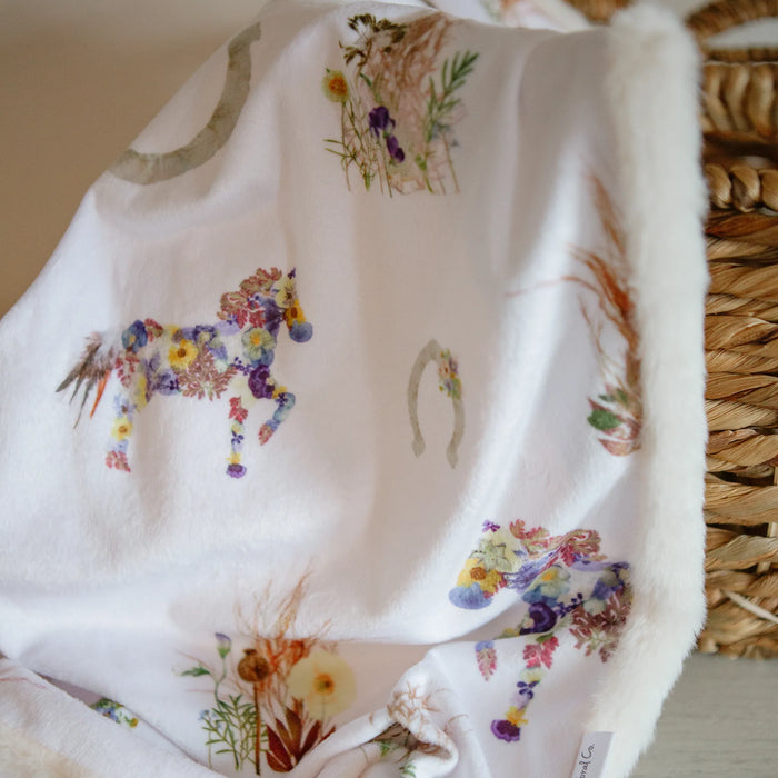 Pressed Flower western theme baby blanket