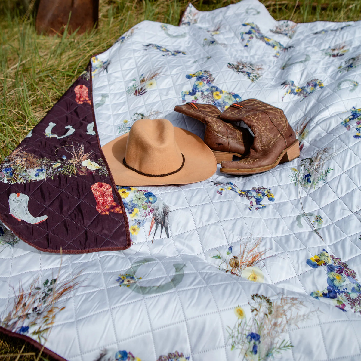 cowboy western outdoor picnic blanket