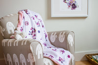 Pink Elephant Minky Baby Blanket
