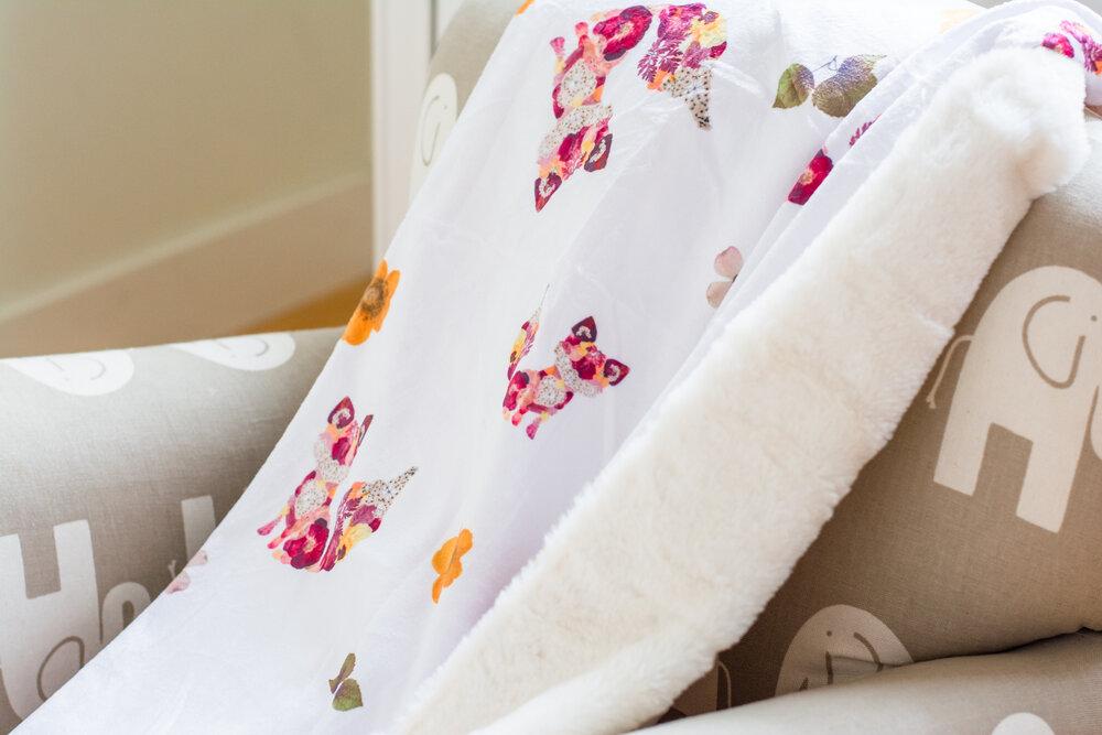 Forest Fox Minky Baby Blanket