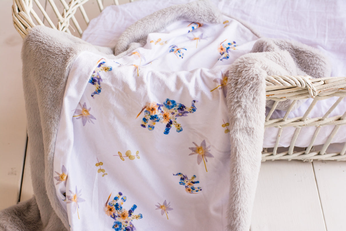 Blue Elephant Minky Baby Blanket