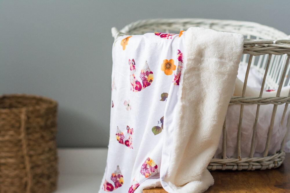 Forest Fox Minky Baby Blanket