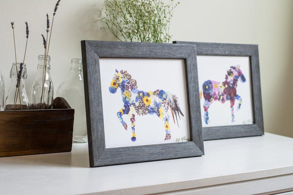 Floral horse wall art and decor