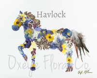 Pressed flower horse by Oxeye Floral Co