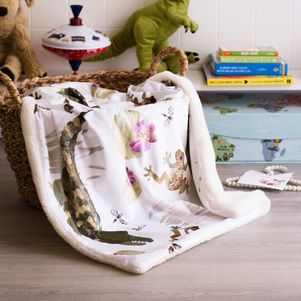 Swamp Creatures Minky Baby Blanket