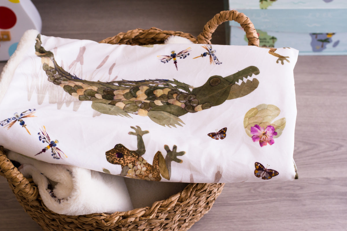 Swamp Creatures Minky Baby Blanket