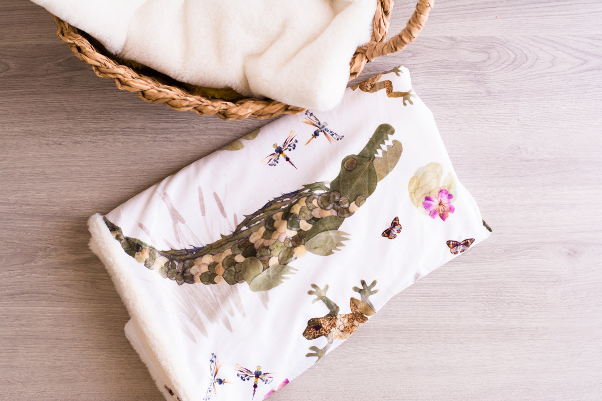 Swamp Creatures Minky Baby Blanket