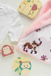 Pink Elephant Minky Baby Blanket