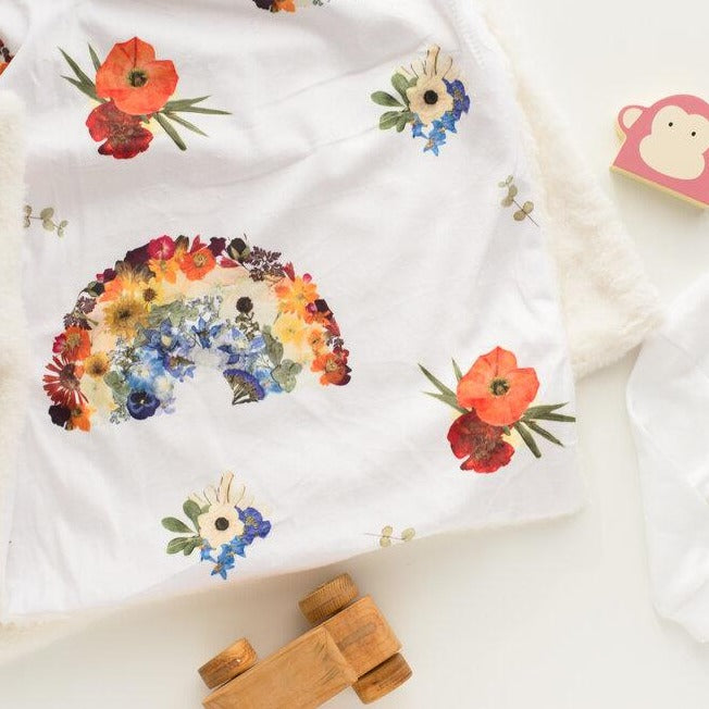 Rainbow Minky Baby Blanket