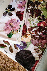 Dark Florals Throw Blanket