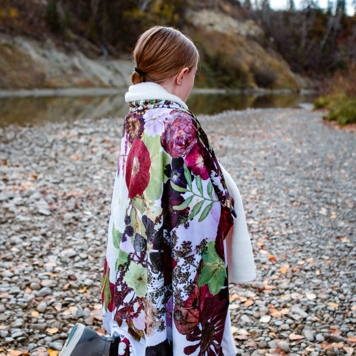 Dark Florals Throw Blanket