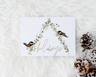Chickadee Christmas Greeting Card