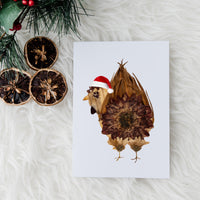 Christmas Chicken Butt Greeting Card by Oxeye Floral Co