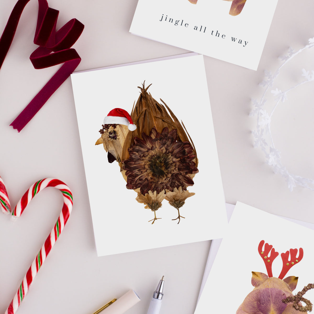 Christmas Chicken Greeting Card