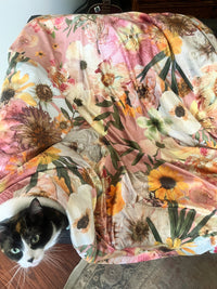 Peaches & Sunshine Floral Throw Blanket