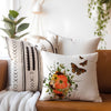 Orange bouquet & butterfly Pillow Cover