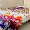 Stunning throw blanket with bright flowers arranged like mountains