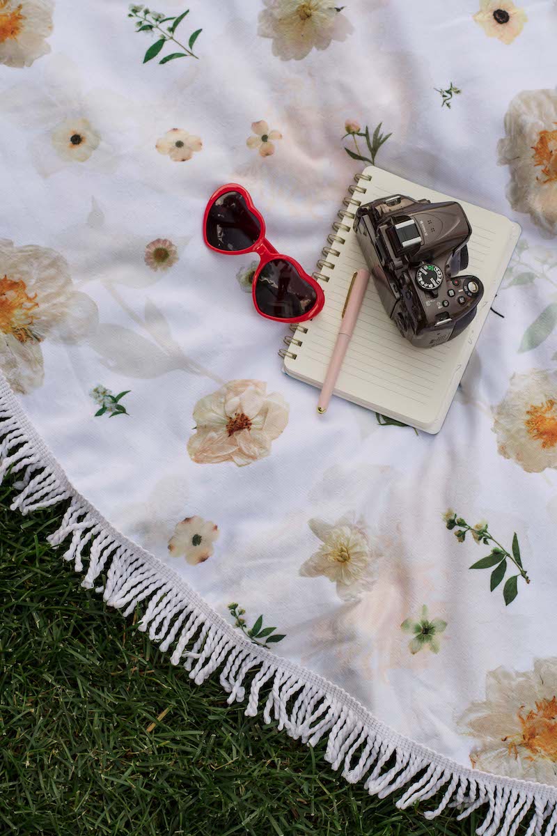 Neutral Florals Picnic Blanket