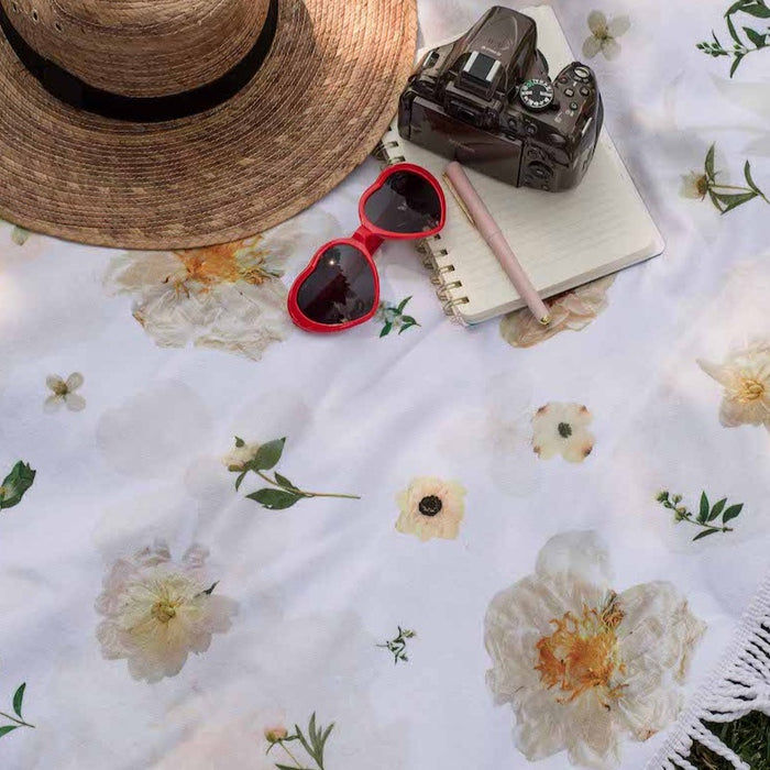 Neutral Florals Picnic Blanket