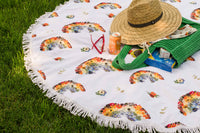 Floral Rainbows Picnic Blanket