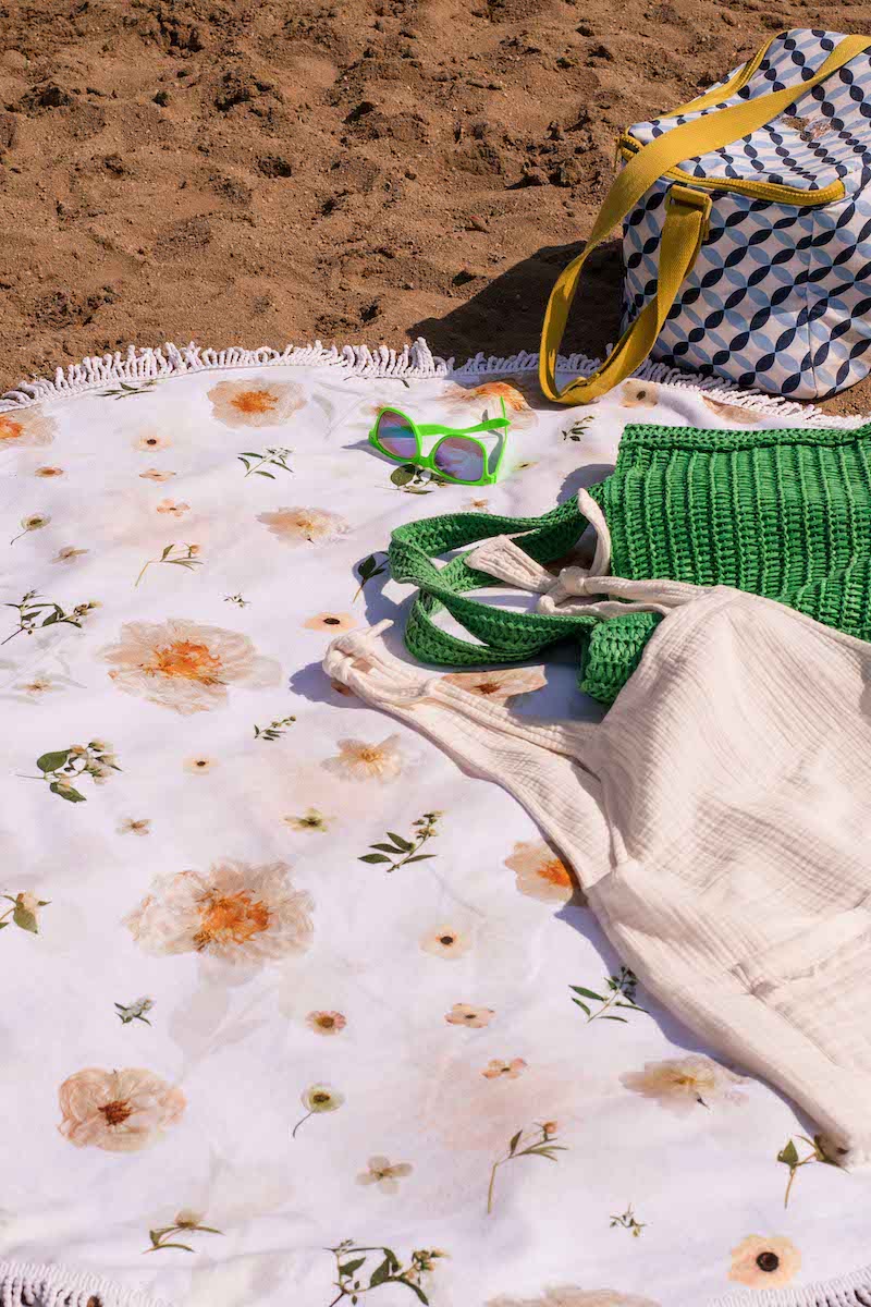 Neutral Florals Picnic Blanket