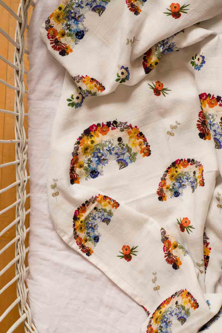 Floral Rainbow Swaddle